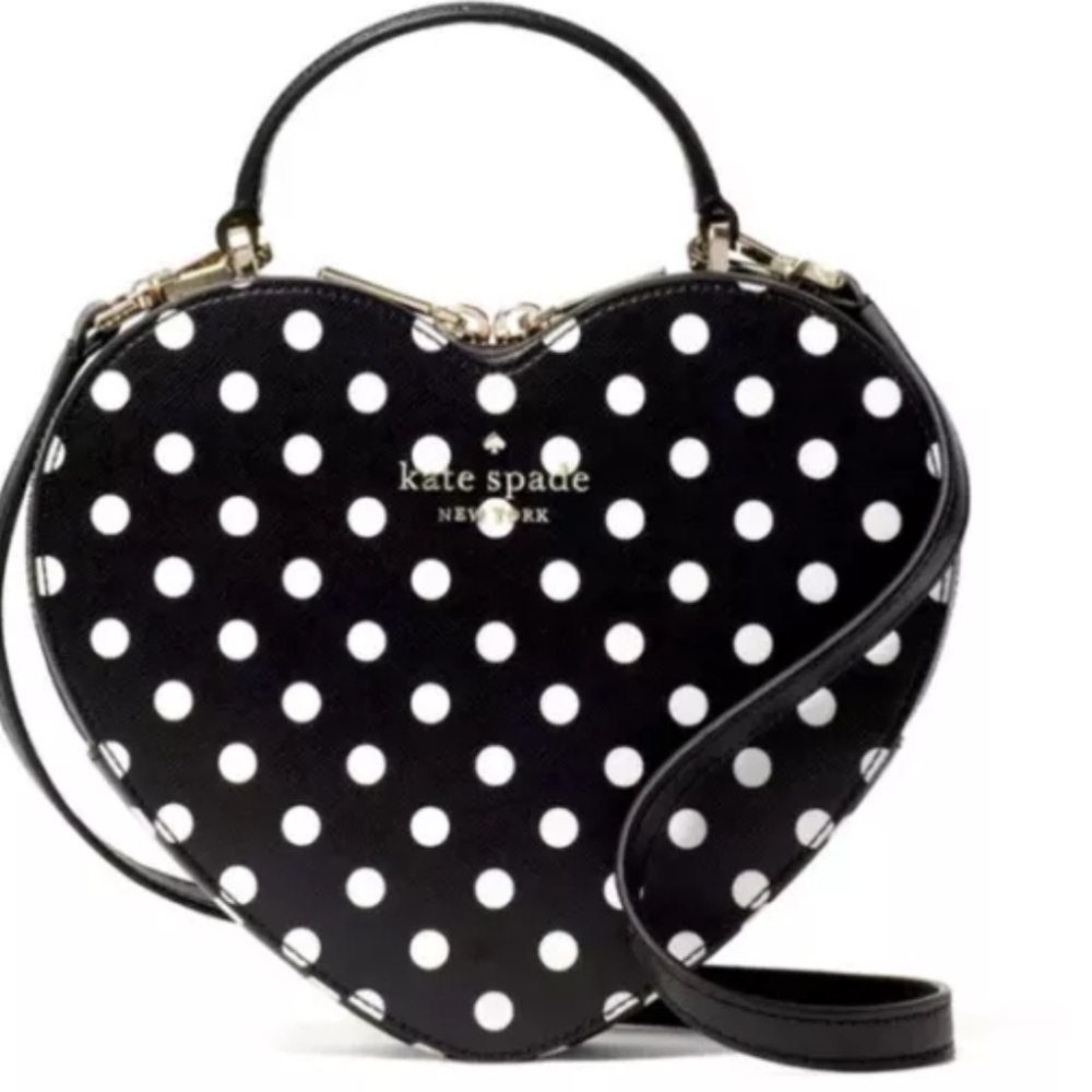 Kate Spade purse Love Shack Heart handbag crossbody in polka dots NWT - Picture 1 of 10